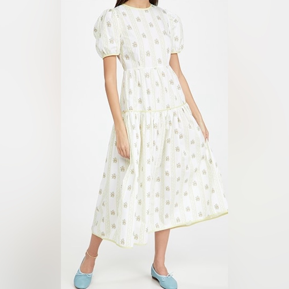 Glamorous midi dress medium. Floral trellis print, cotton, grandmillennial